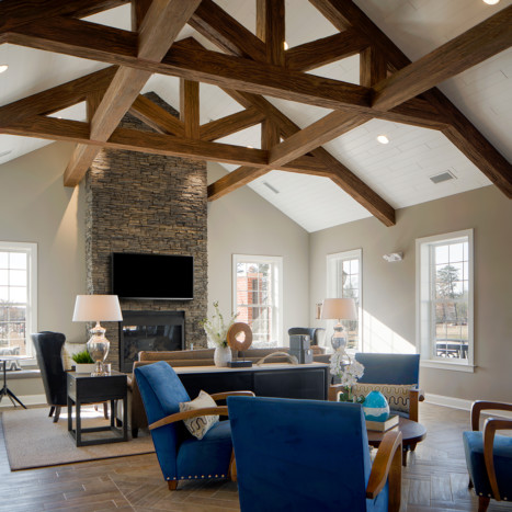 Clubroom with vaulted ceilings at Creekstone Village apartments in Pasadena, MD