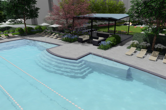 New Resort-style pool at Creekstone Village apartments in Pasadena, MD