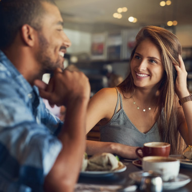 Smiling couple having dinner | Creekstone Village