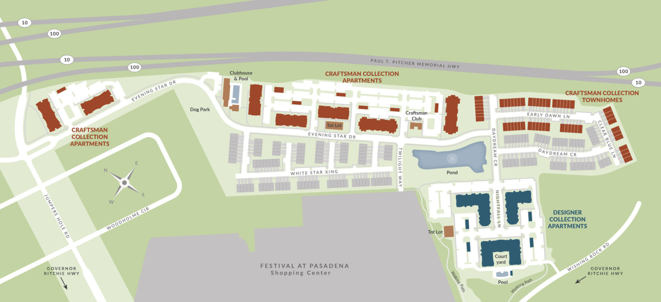 Site Map for Creekstone Village apartments in Pasadena, MD